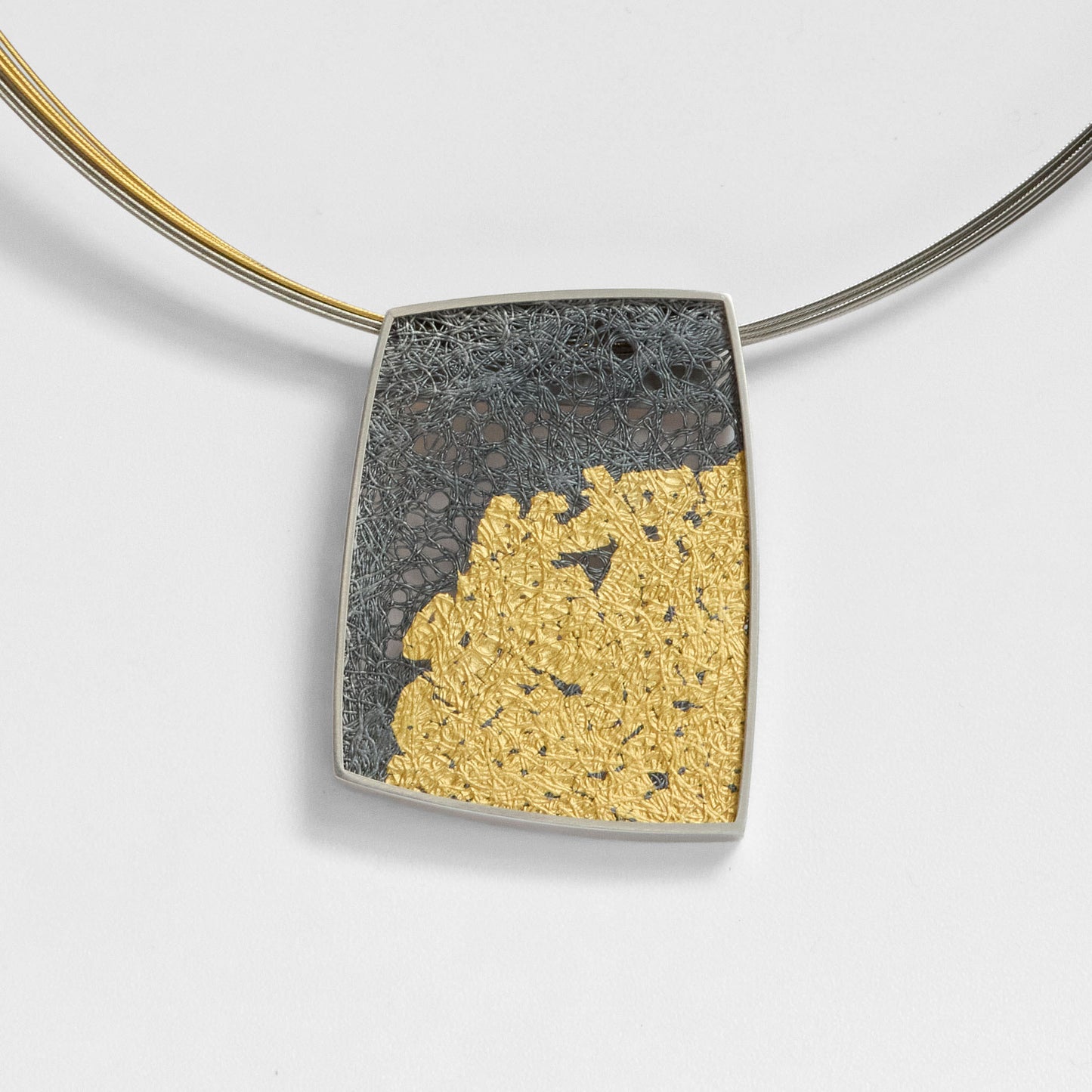 Pendant - Abstract gold and silver