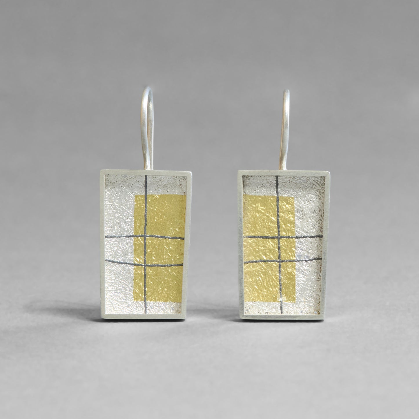 Gold Block Earring