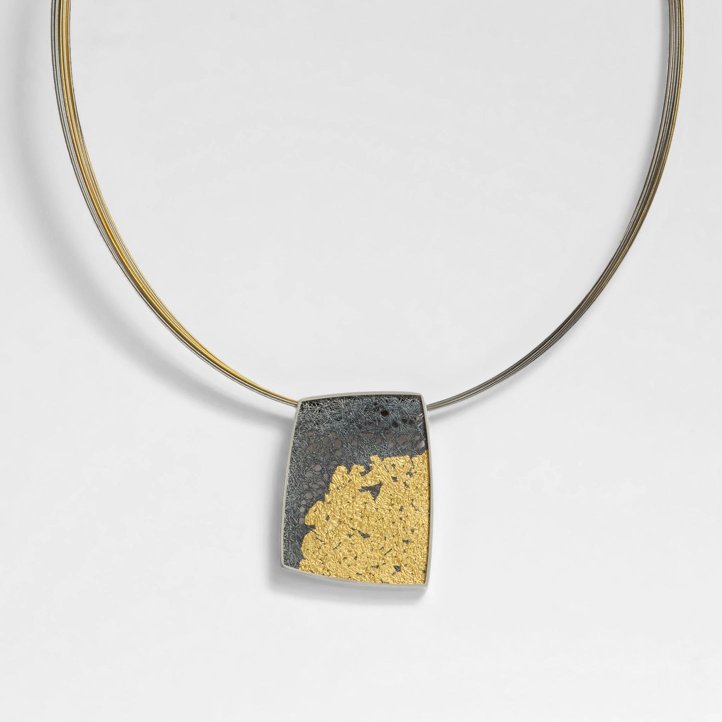 Pendant - Abstract gold and silver