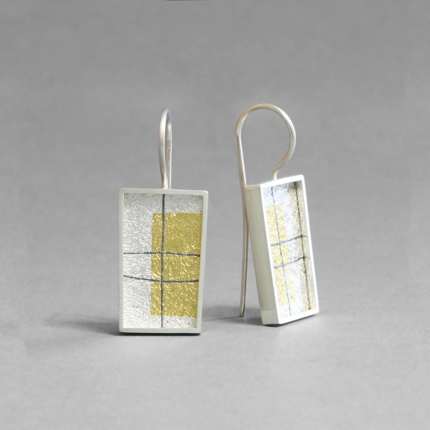 Earrings - Gold Block Abstract